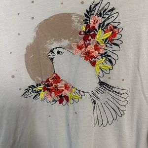 Torrid Embroidered Bird Tshirt